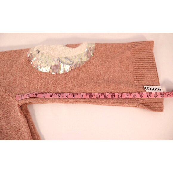 Lauren Conrad Women's Narwhal Sweater Pink Sequin Embellished Knit Size Small - Picture 13 of 16